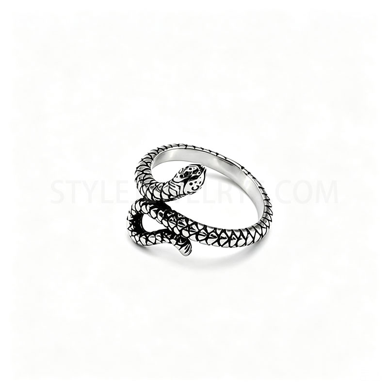 Coiled Snake Shape 316L Stainless Steel Unisex Statement Ring